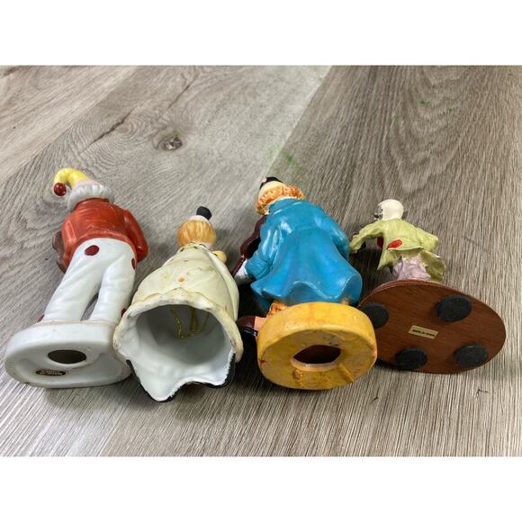 Lot of 6 Vintage Flambro Porcelain Clown Figurines Hand Painted 70s Collectible - Picture 9 of 10